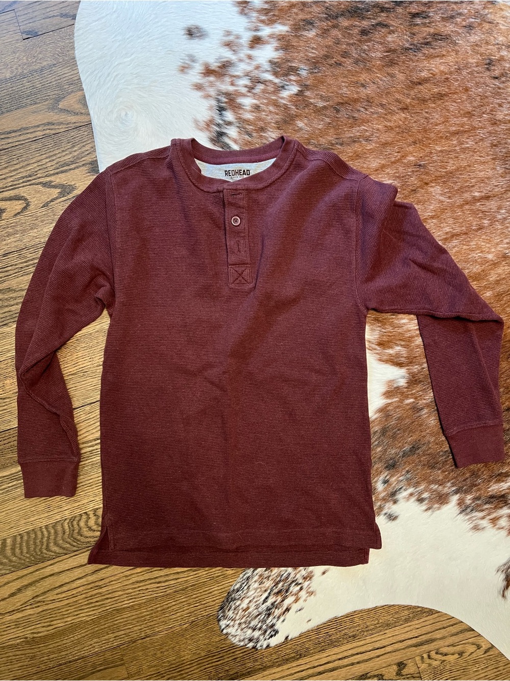 redhead waffle knit long sleeve